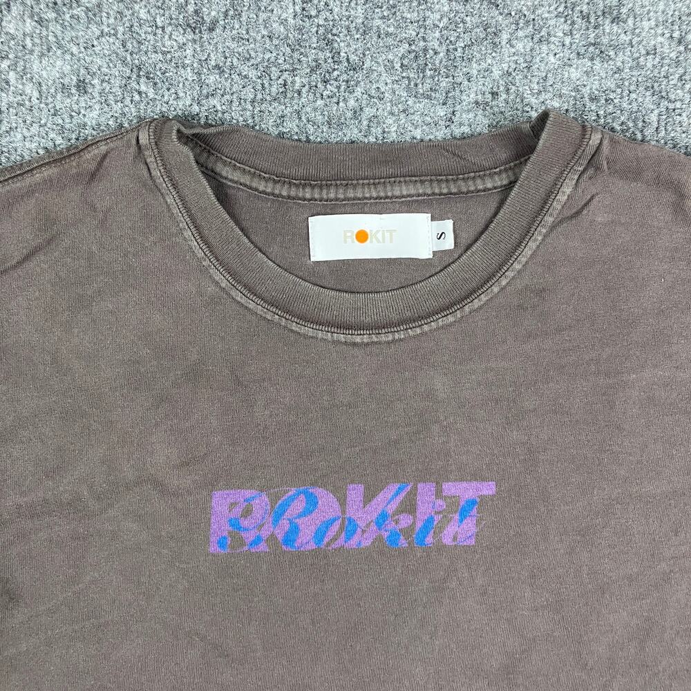 ROKIT T-Shirt Womens Size S Brown‎ Graphic Short Sleeve Streetwear Skater Style